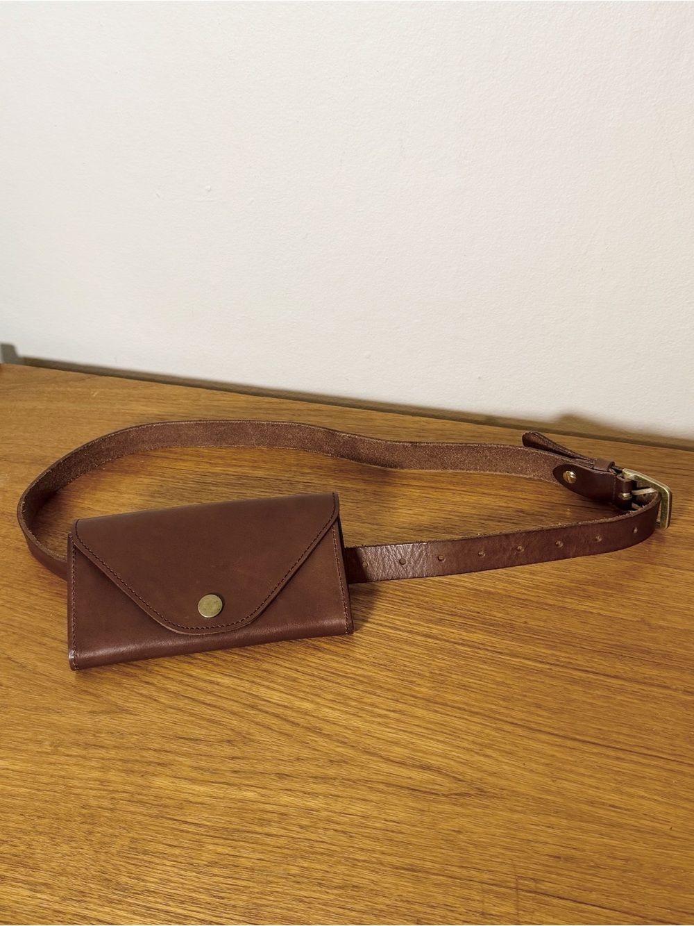 Oak + Fort Brown Leather Belt Bag